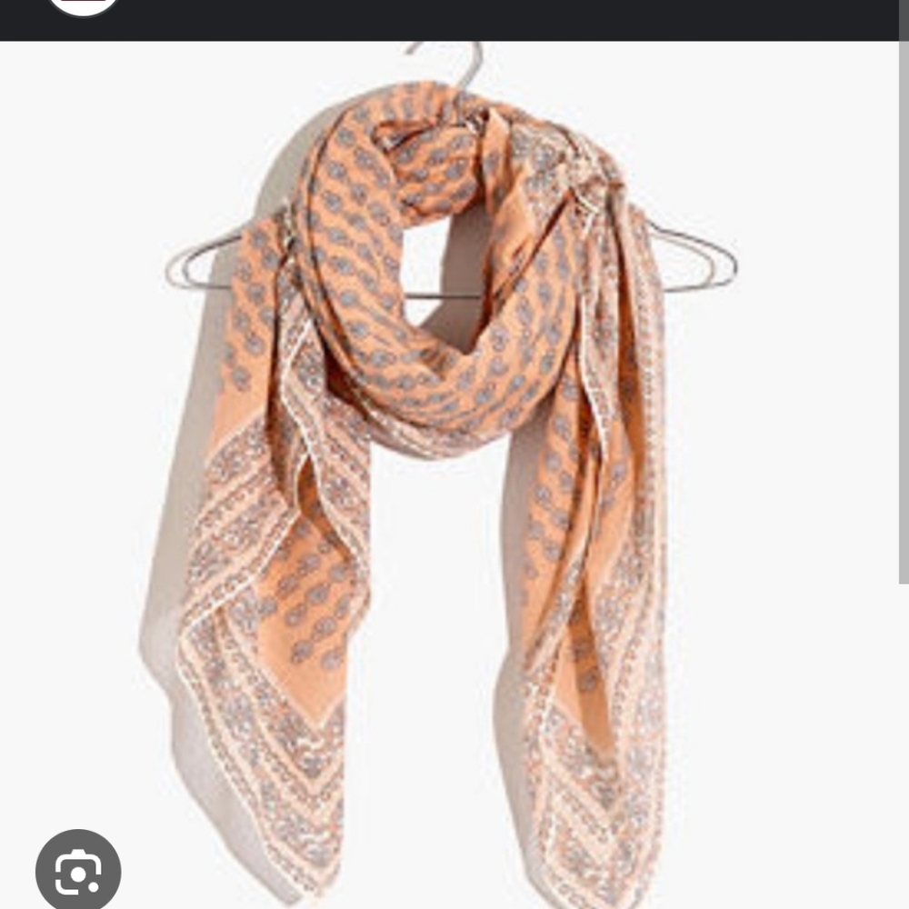 Madewell Orange and Gray Scarf